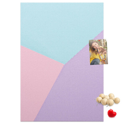 Tablero de corcho para pared Formas geométricas en tonos pastel