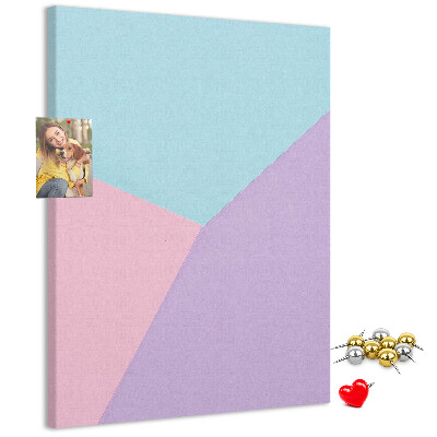 Tablero de corcho para pared Formas geométricas en tonos pastel