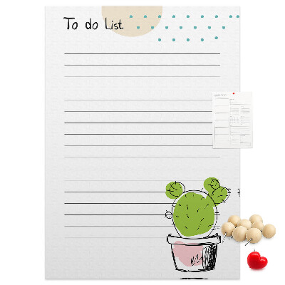 Tablero de corcho Cactus en maceta en la lista de cosas por hacer
