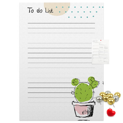 Tablero de corcho Cactus en maceta en la lista de cosas por hacer
