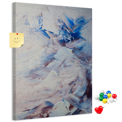 Decoración pizarra de corcho Salpicaduras abstractas de pintura azul y blanca