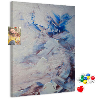 Decoración pizarra de corcho Salpicaduras abstractas de pintura azul y blanca