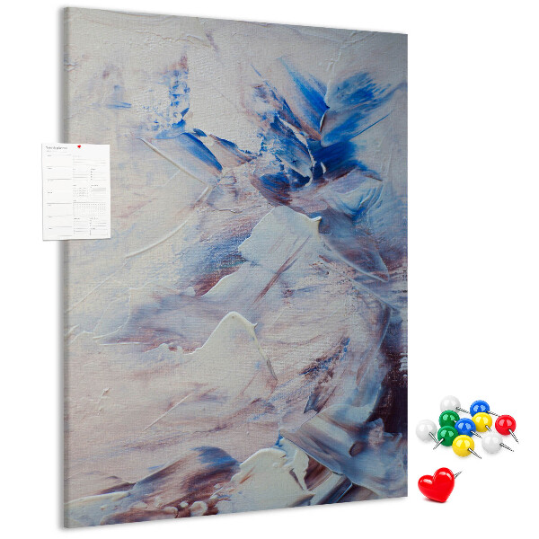 Decoración pizarra de corcho Salpicaduras abstractas de pintura azul y blanca