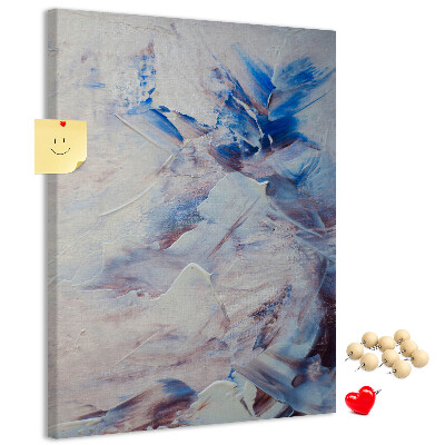 Decoración pizarra de corcho Salpicaduras abstractas de pintura azul y blanca