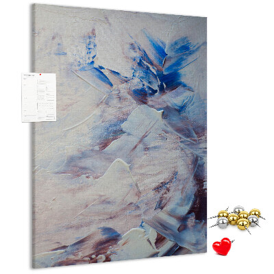 Decoración pizarra de corcho Salpicaduras abstractas de pintura azul y blanca