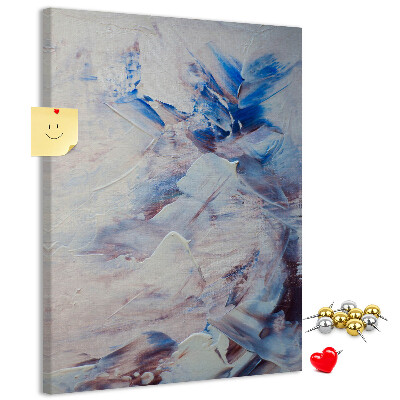 Decoración pizarra de corcho Salpicaduras abstractas de pintura azul y blanca