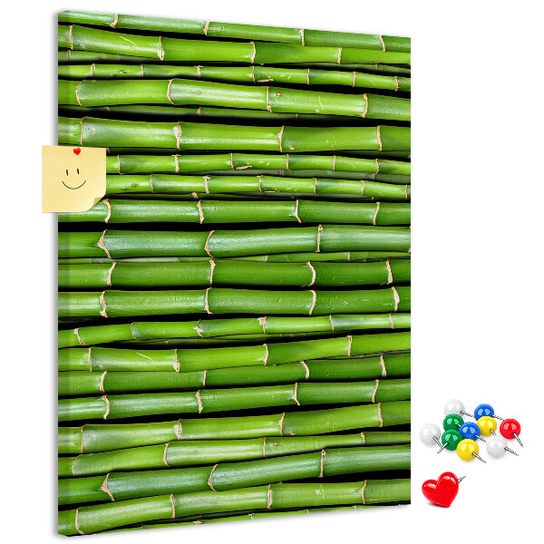 Tablón de corcho Tallos de bambú verde en una disposición armoniosa