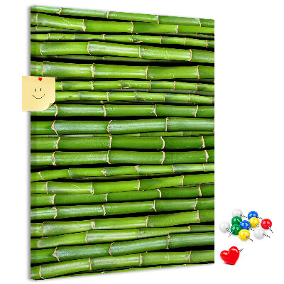 Tablón de corcho Tallos de bambú verde en una disposición armoniosa