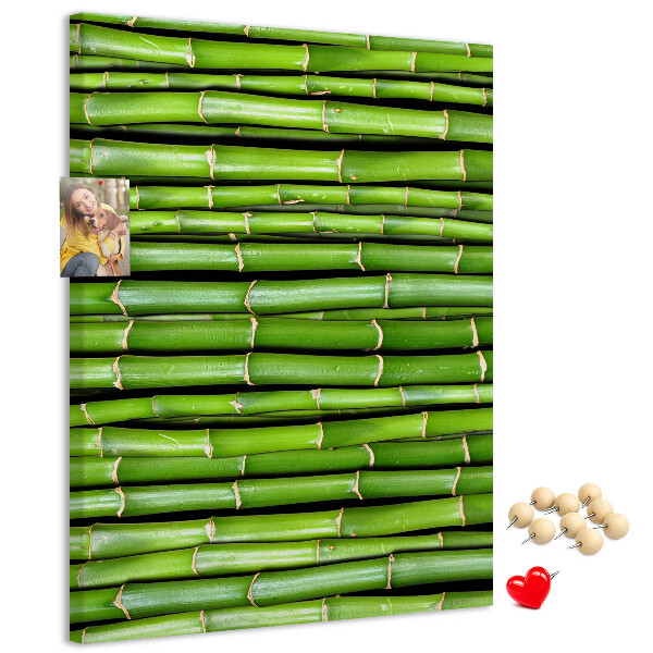 Tablón de corcho Tallos de bambú verde en una disposición armoniosa