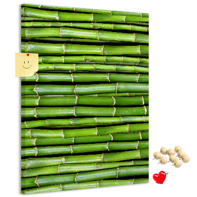 Tablón de corcho Tallos de bambú verde en una disposición armoniosa