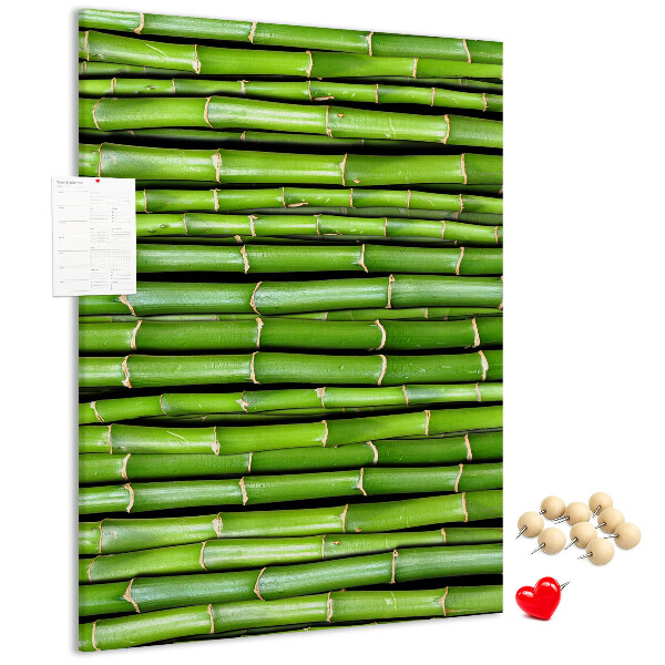 Tablón de corcho Tallos de bambú verde en una disposición armoniosa