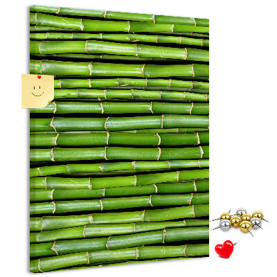Tablón de corcho Tallos de bambú verde en una disposición armoniosa