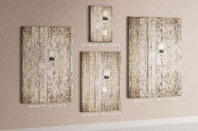 Tablero de corcho para pared Tablas rústicas en un tono natural.