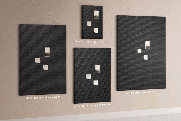 Tablero de corcho para pared Textura negra con un sutil patrón de carbón.