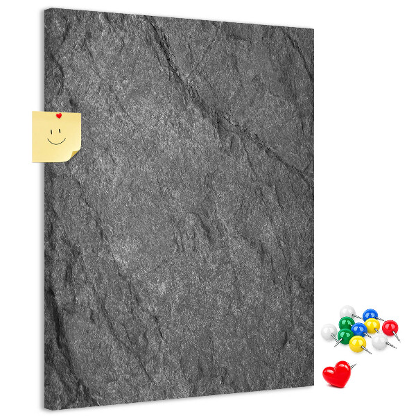 Decoración de pizarra de corcho con textura de piedra natural gris y negra