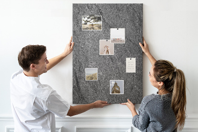 Decoración de pizarra de corcho con textura de piedra natural gris y negra