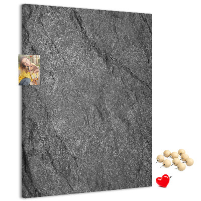 Decoración de pizarra de corcho con textura de piedra natural gris y negra