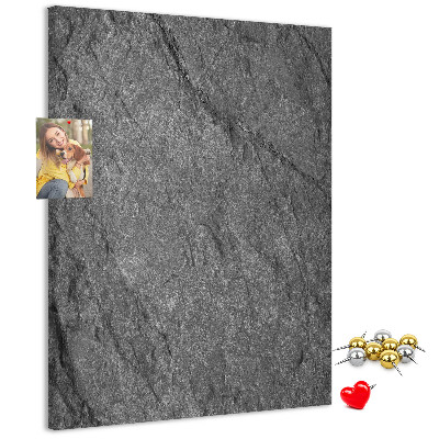 Decoración de pizarra de corcho con textura de piedra natural gris y negra