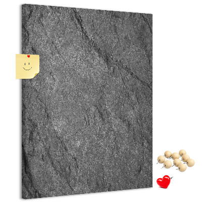 Decoración de pizarra de corcho con textura de piedra natural gris y negra
