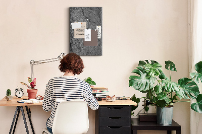 Decoración de pizarra de corcho con textura de piedra natural gris y negra