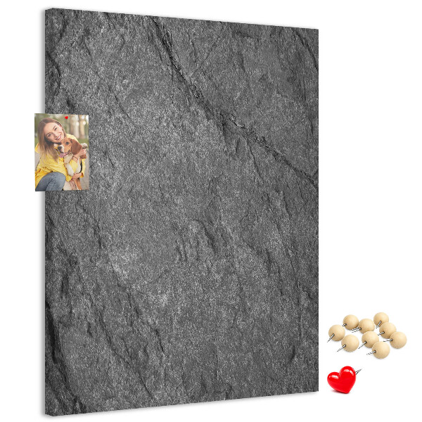 Decoración de pizarra de corcho con textura de piedra natural gris y negra