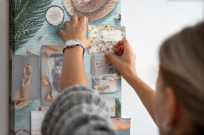 Tablero de corcho para pared diseño de frutas tropicales con toques marinos
