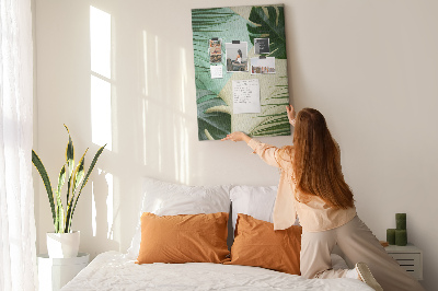 Tablero de corcho Hojas de palmera sobre un fondo pastel