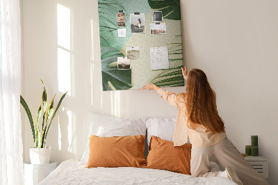 Tablero de corcho Hojas de palmera sobre un fondo pastel