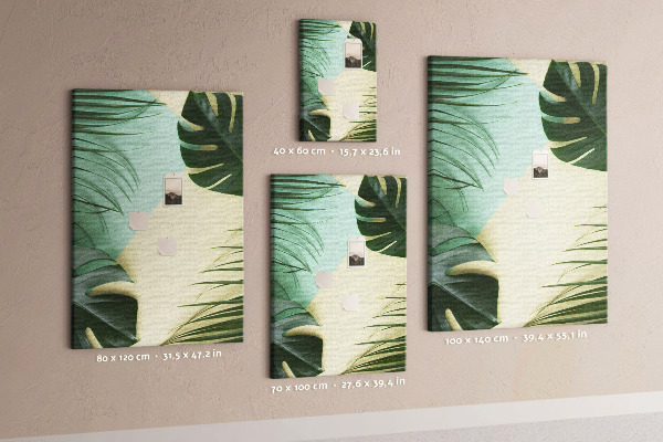 Tablero de corcho Hojas de palmera sobre un fondo pastel