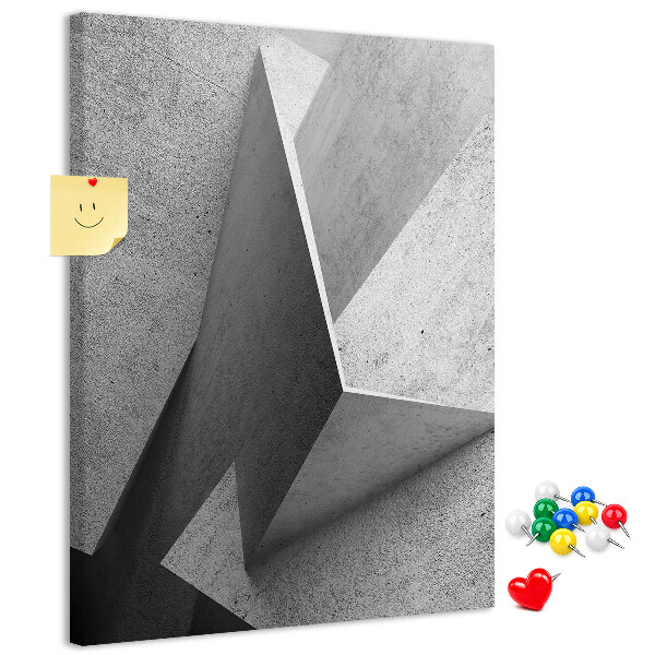 Tablón de corcho Geometría de hormigón en tonos grises