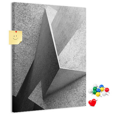 Tablón de corcho Geometría de hormigón en tonos grises