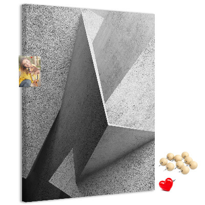 Tablón de corcho Geometría de hormigón en tonos grises