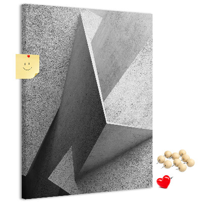 Tablón de corcho Geometría de hormigón en tonos grises