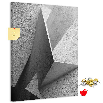 Tablón de corcho Geometría de hormigón en tonos grises