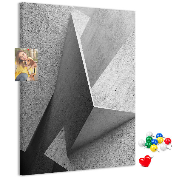 Tablón de corcho Geometría de hormigón en tonos grises