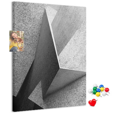 Tablón de corcho Geometría de hormigón en tonos grises