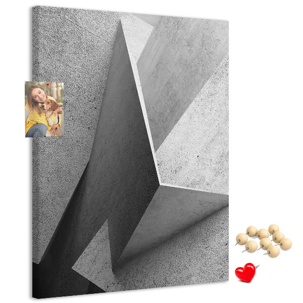 Tablón de corcho Geometría de hormigón en tonos grises