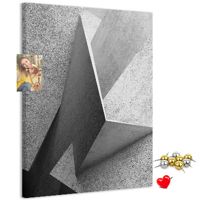 Tablón de corcho Geometría de hormigón en tonos grises