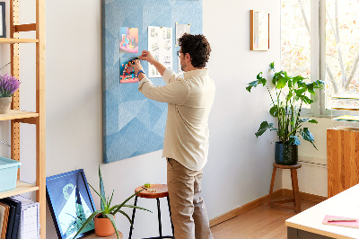 Tablón de corcho Formas geométricas en tonos azules