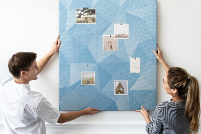 Tablón de corcho Formas geométricas en tonos azules