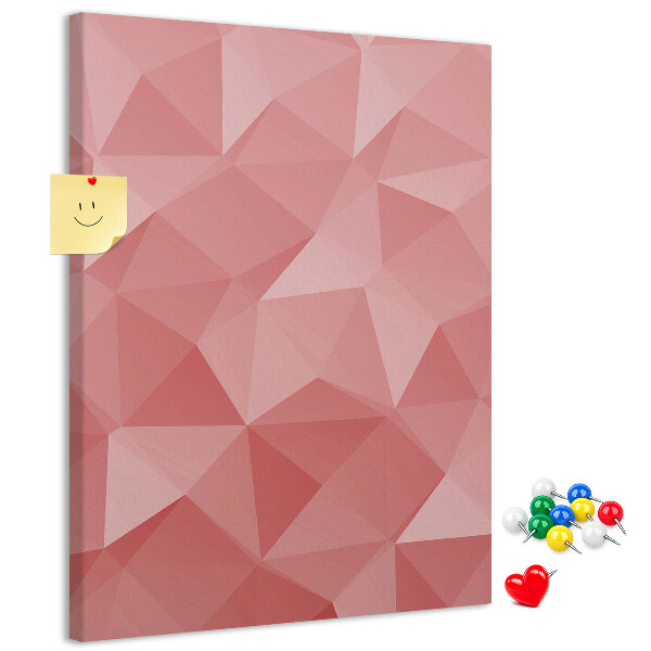 Tablero de corcho Patrón geométrico abstracto de triángulos rosas