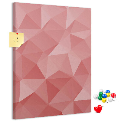 Tablero de corcho Patrón geométrico abstracto de triángulos rosas