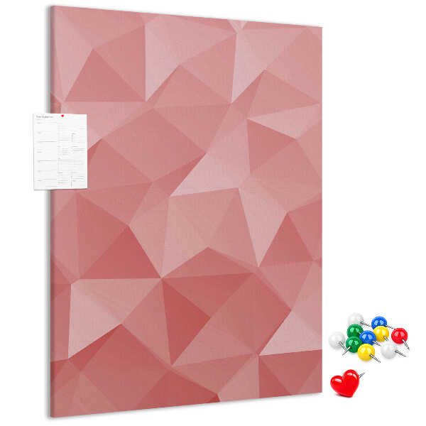 Tablero de corcho Patrón geométrico abstracto de triángulos rosas