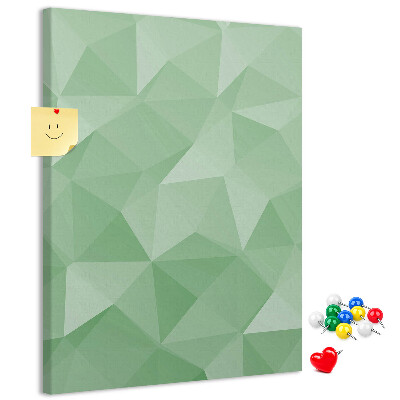 Decoración pizarra de corcho Formas geométricas en tonos verdes