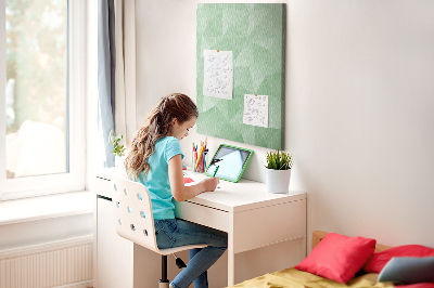 Decoración pizarra de corcho Formas geométricas en tonos verdes