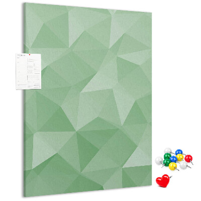 Decoración pizarra de corcho Formas geométricas en tonos verdes