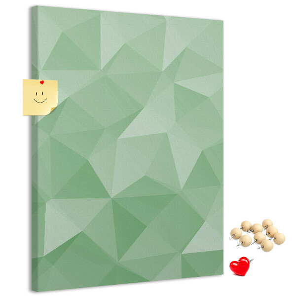 Decoración pizarra de corcho Formas geométricas en tonos verdes