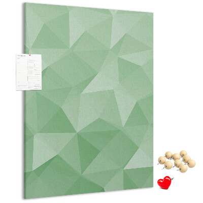 Decoración pizarra de corcho Formas geométricas en tonos verdes