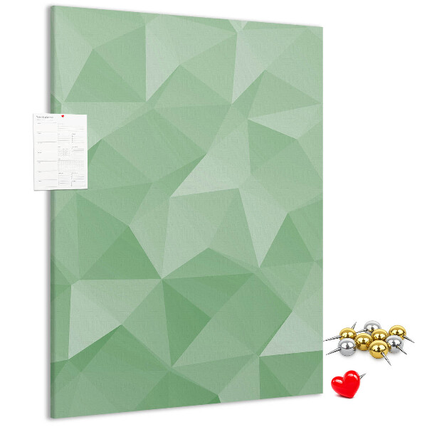 Decoración pizarra de corcho Formas geométricas en tonos verdes