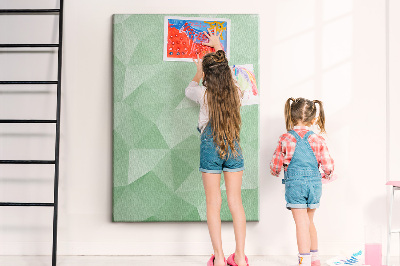 Decoración pizarra de corcho Formas geométricas en tonos verdes